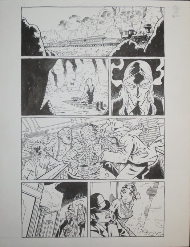 Sixth Gun #13 p1 par Brian Hurtt - Planche originale