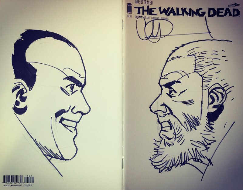 Charlie Adlard, Negan face to face with Rick 😱 - Dédicace