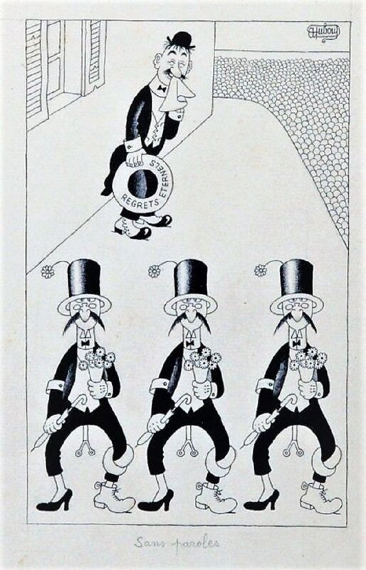 Sans Paroles by Albert Dubout - Original Illustration