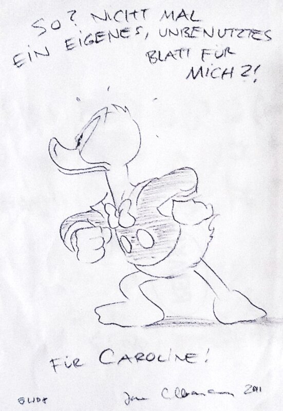 Angry Donald Duck par Jan Gulbransson - Dédicace