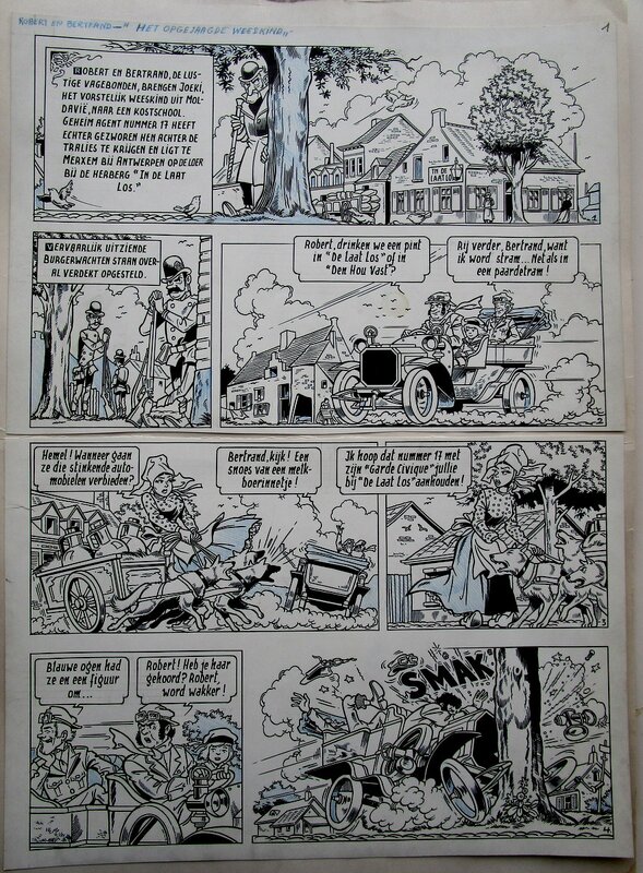 Willy Vandersteen, Robert en Bertrand 2 - Het opgejaagde weeskind - Planche originale