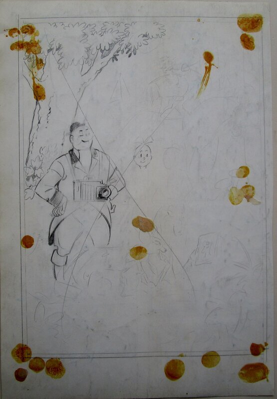 Willy Vandersteen, Schets Suske en Wiske - Original Illustration