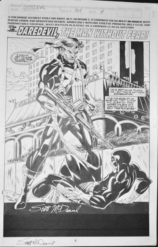 Daredevil #309 pg 8 by Scott McDaniel - Original Illustration