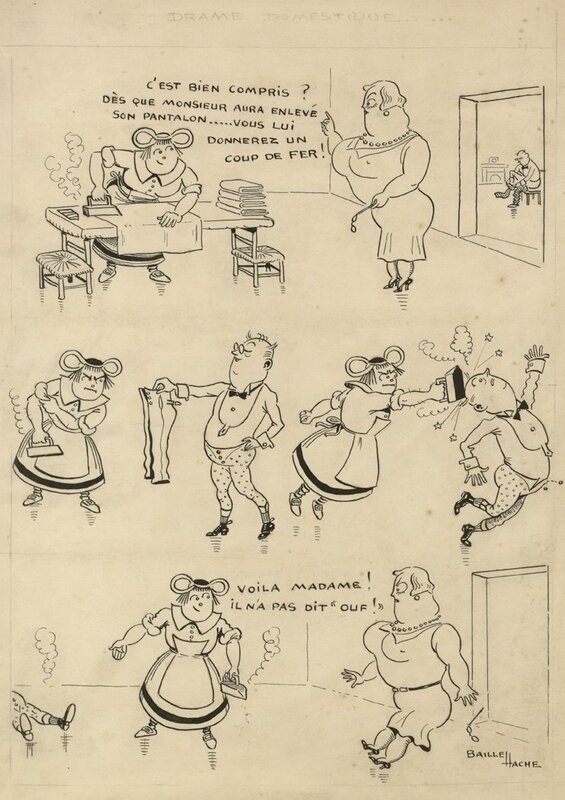 Baille-Hache - Drame domestique... (années trente) - Comic Strip