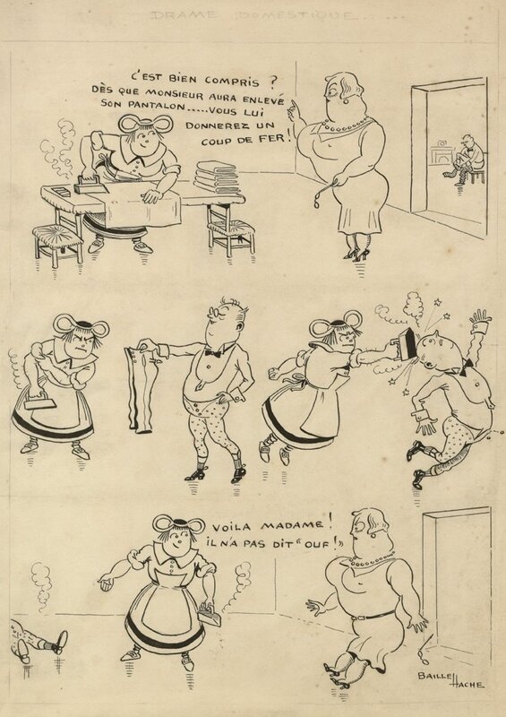 Baille-Hache - Drame domestique... (années trente) - Comic Strip
