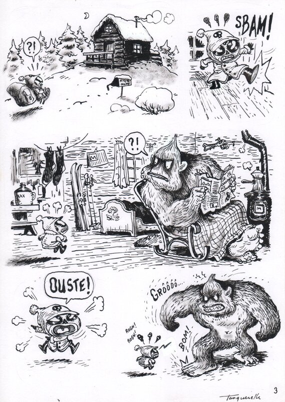 Hervé Tanquerelle - Tête Noire 2 - Bouhouhou ! - Planche originale