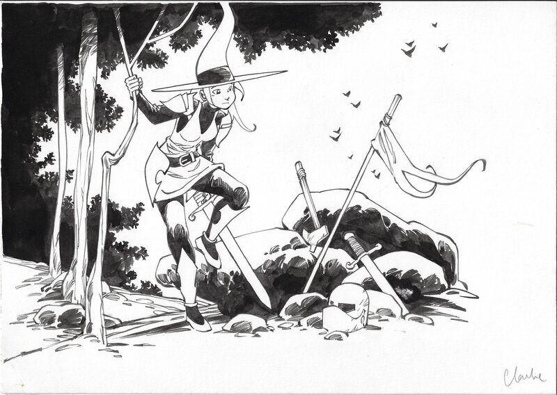 Clarke - Mélusine - La guerre sans magique - Original Illustration