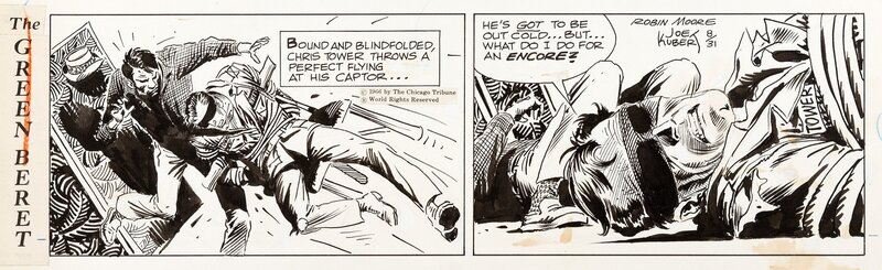 Joe Kubert, Tales of the Green Berets strip . 8 /31 / 1966 - Planche originale