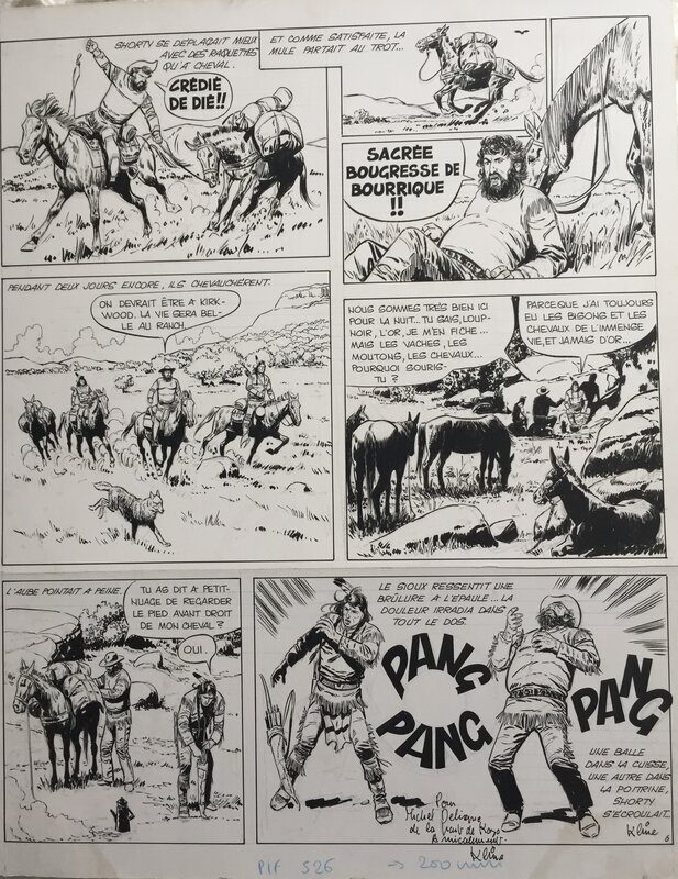 Loup-Noir par Kline, Jean Ollivier - Planche originale