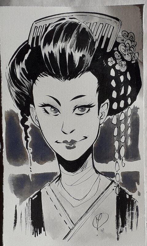 Geisha by Mathieu Moreau - Original Illustration