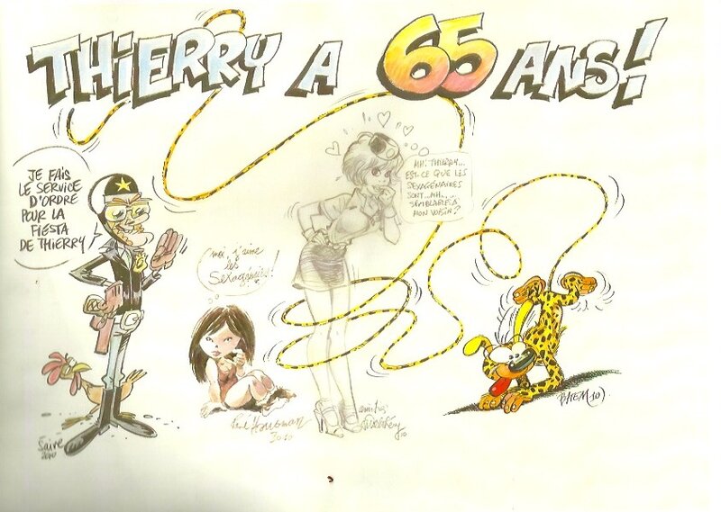 Anniversaire par Olivier Saive, René Hausman, François Walthéry, Batem - Planche originale