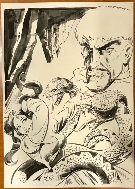 Leone FROLLO - Cover originale BIANCANEVE super n.4 (Il signore dei serpenti) con velina colore - Original Cover