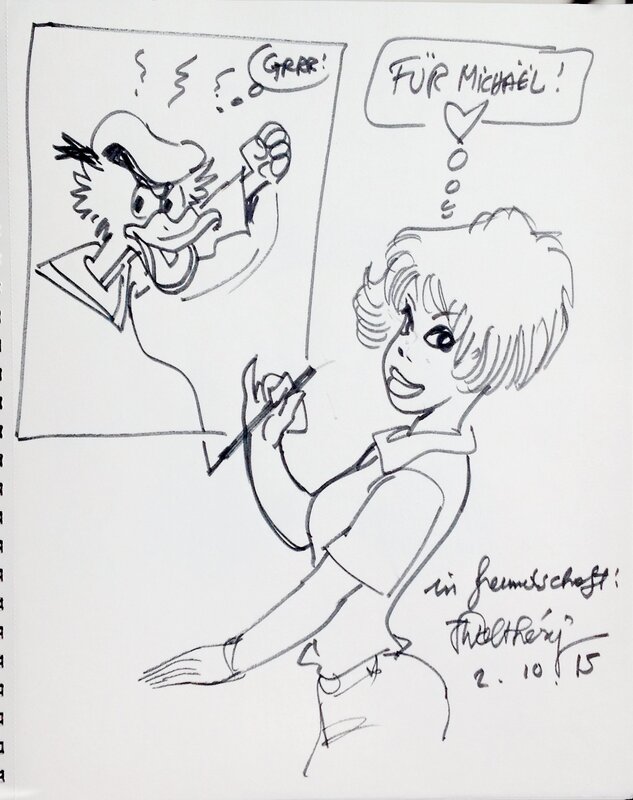 Natascha und Donald by François Walthéry - Sketch