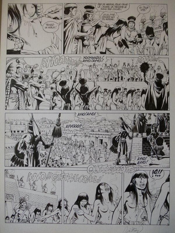 Jean-Yves Mitton, Quetzalcoatl tome 2 planche 36 - Planche originale