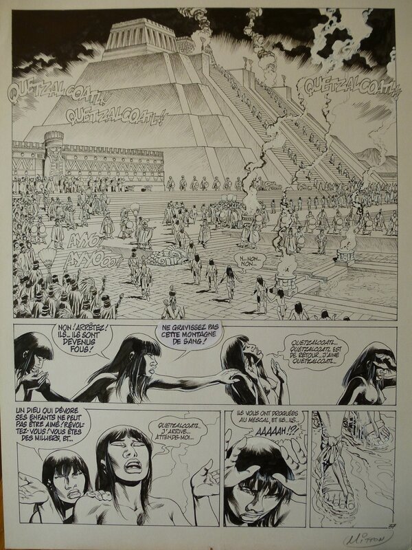 Jean-Yves Mitton, Quetzalcoatl tome 2 planche 37 - Planche originale