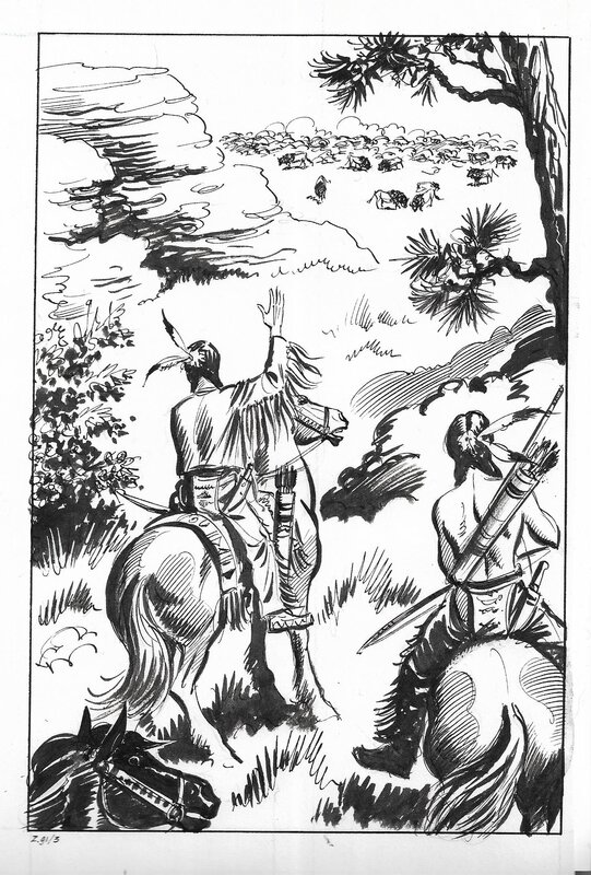 Maxime Roubinet, Dessin paru  dans le numéro 91 du magazine Zorro, 3ème série (SFPI) - Original Illustration