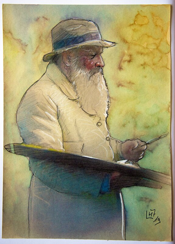 Fabrice Le Hénanff, Monet Un arc-en-ciel sur Giverny - Sketch