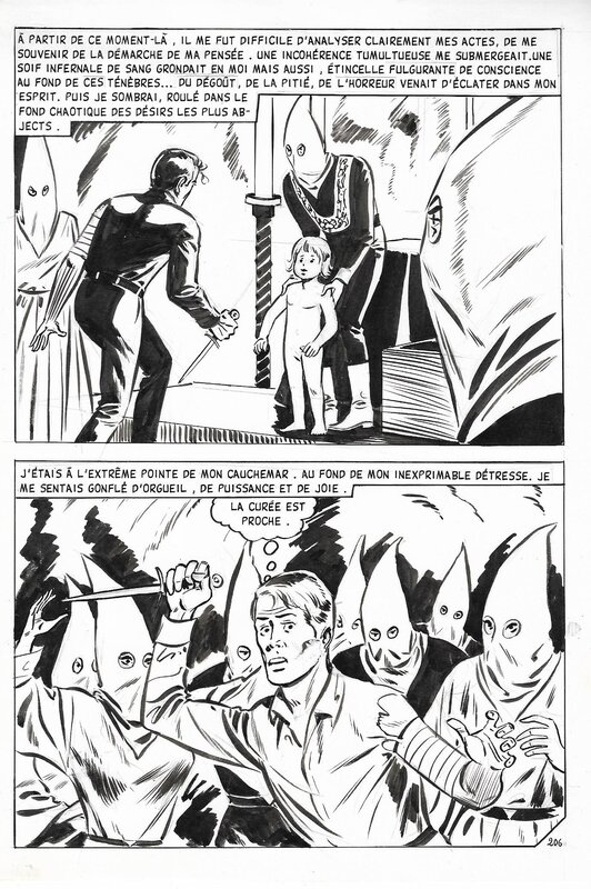 Jacques Géron, Planche 206 de la Marque du Démon publiée dans le magazine Hallucinations, édité par Aredit - Comic Strip