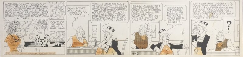 George McManus, Bringing Up Father (La Famille Illico) - Planche originale