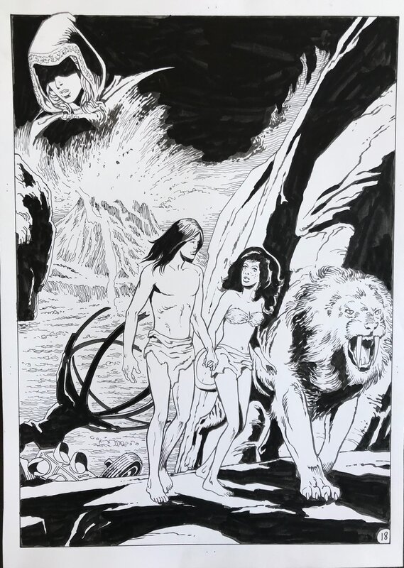 Luciano Bernasconi, Wampus - Adam et Eve Nell'Eden post apocalittico pl 18 - Planche originale