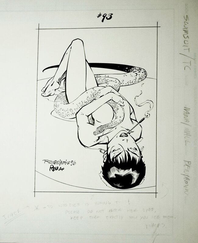 Ryan Benjamin, Sal Regla, Wildstorm Swimsuit #93 : Ivana with snake - Original Illustration