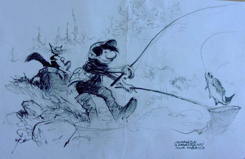 René Follet, Gaston d'aprés Franquin - Original art