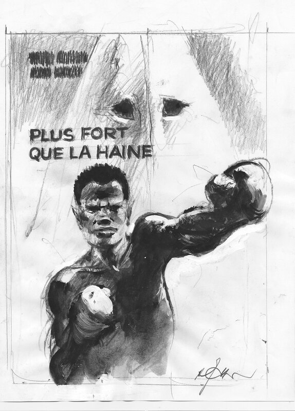 René Follet, Plus fort que la haine - Etude de couverture - Original art