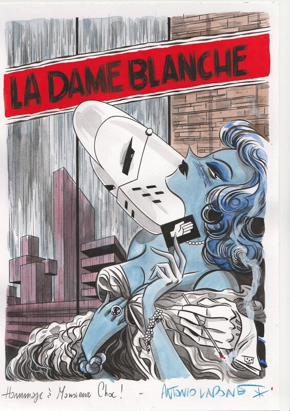 La Dame blanche by Antonio Lapone - Original Illustration