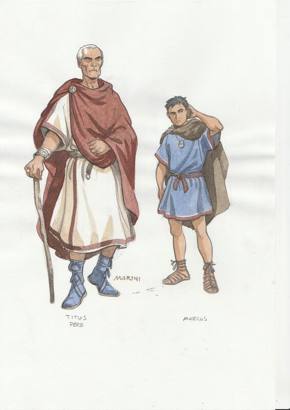 Enrico Marini, Les Aigles de Rome - Titus Pére et Marcus - Original Illustration