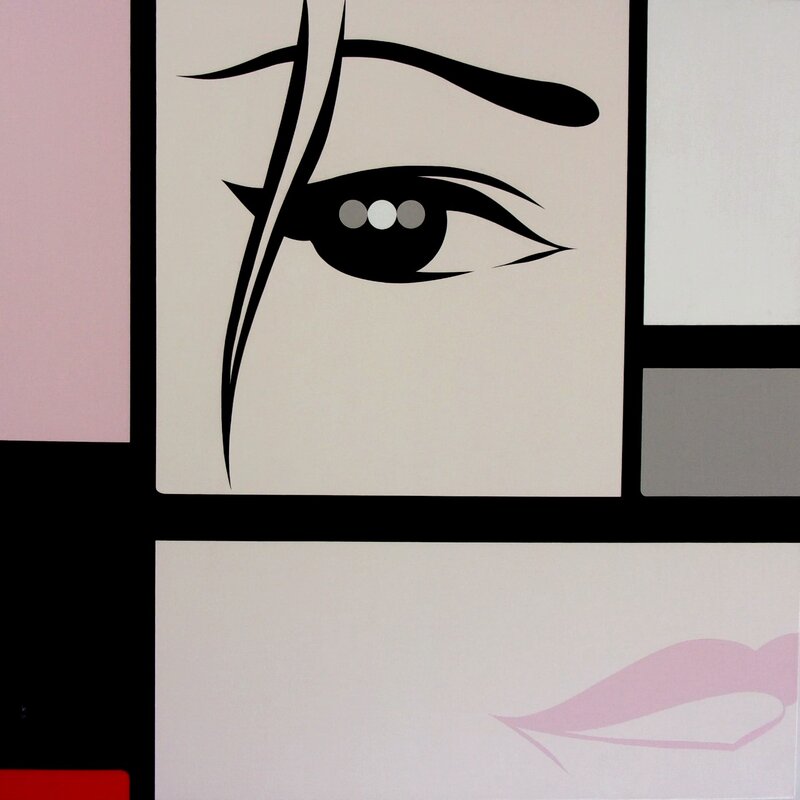 Walter Minus, Femme selon Mondrian - Huile sur toile - Original art