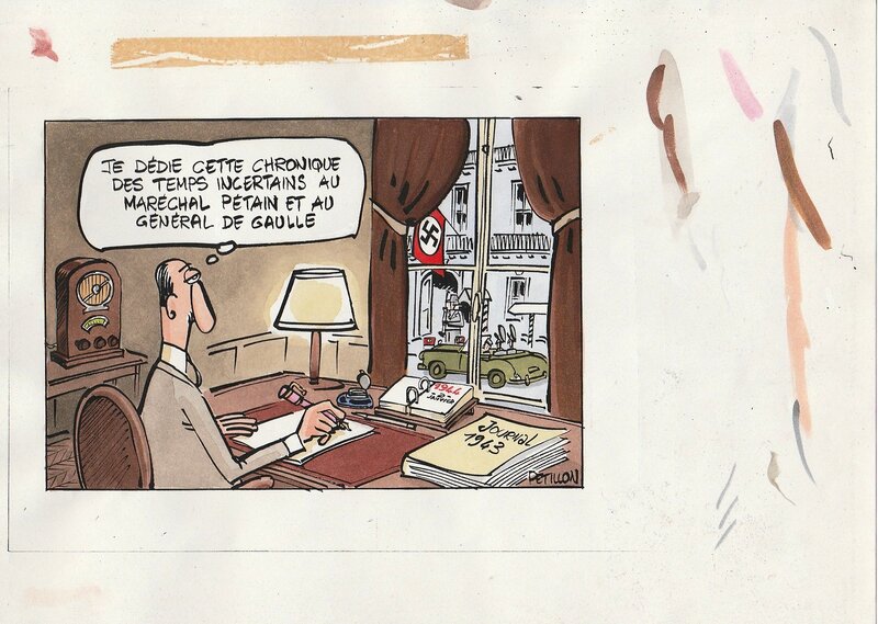 René Pétillon - Dessin de Presse - Œuvre originale