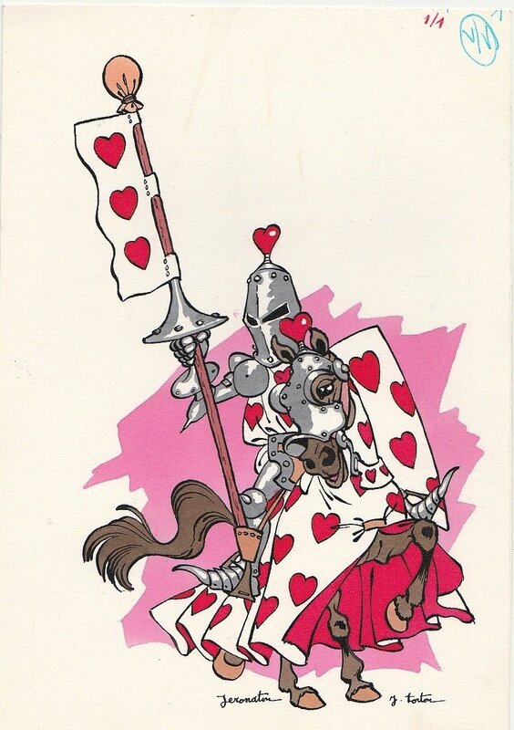 Jeronaton, Le chevalier au coeur rouge - Original Illustration