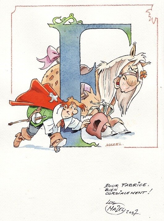 Luc Maezelle, Mazel, Illustration pour un ex-libris personnel - Illustration originale