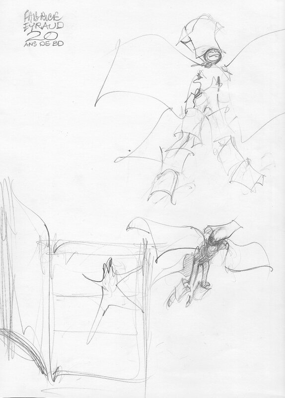 20 ans de BD études by René Follet - Original art