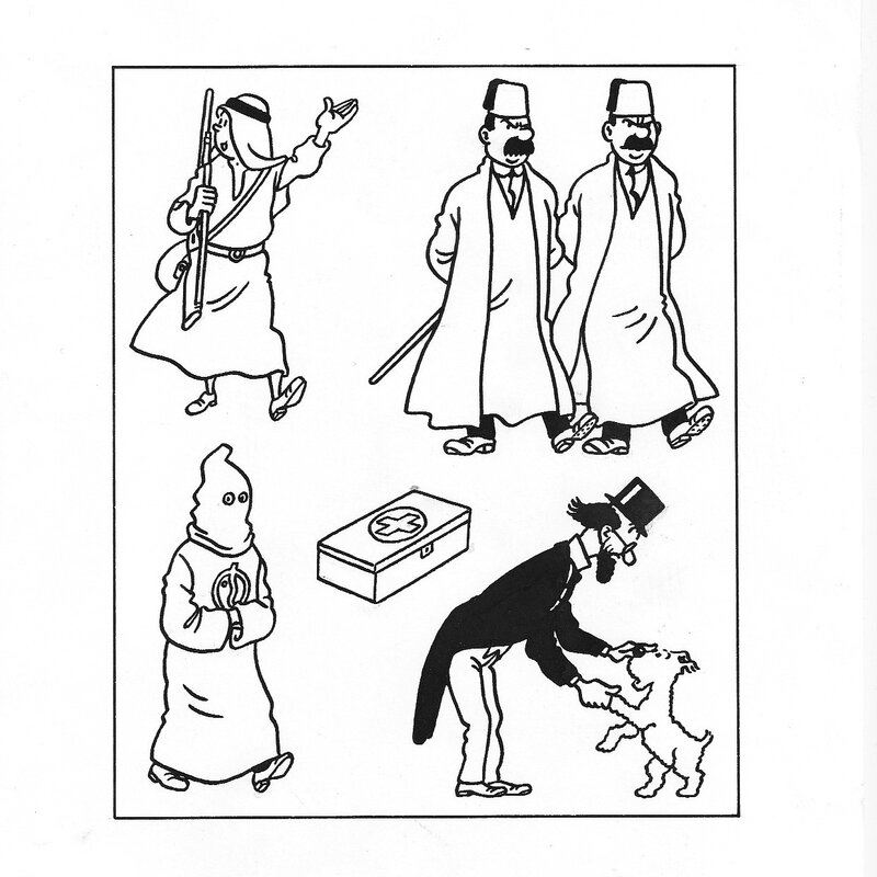 Studios Hergé, Tintin et les cigares du Pharaon 1 - Illustration originale