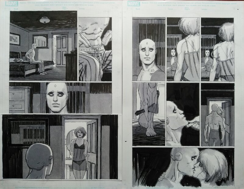 Gabriel H. Walta, The Vision #03 pages 18 & 19 - Original art