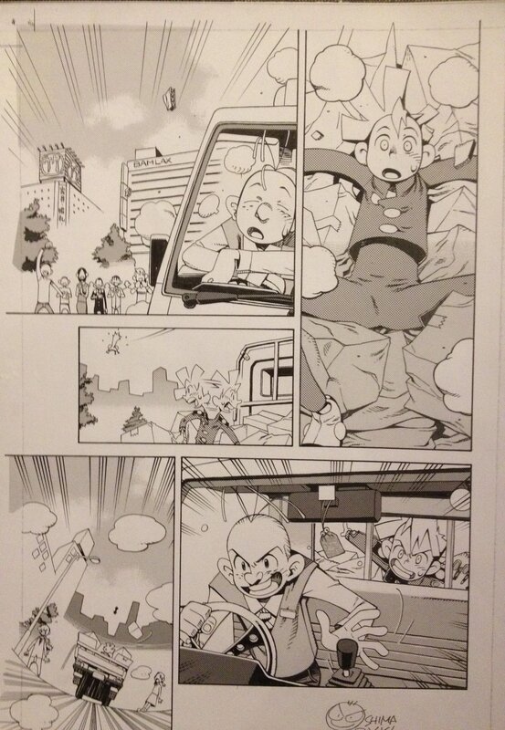 Jean-David Morvan, Hiroyuki Ooshima, 2006 - Spirou - Des valises sous les bras, page 27 - Planche originale