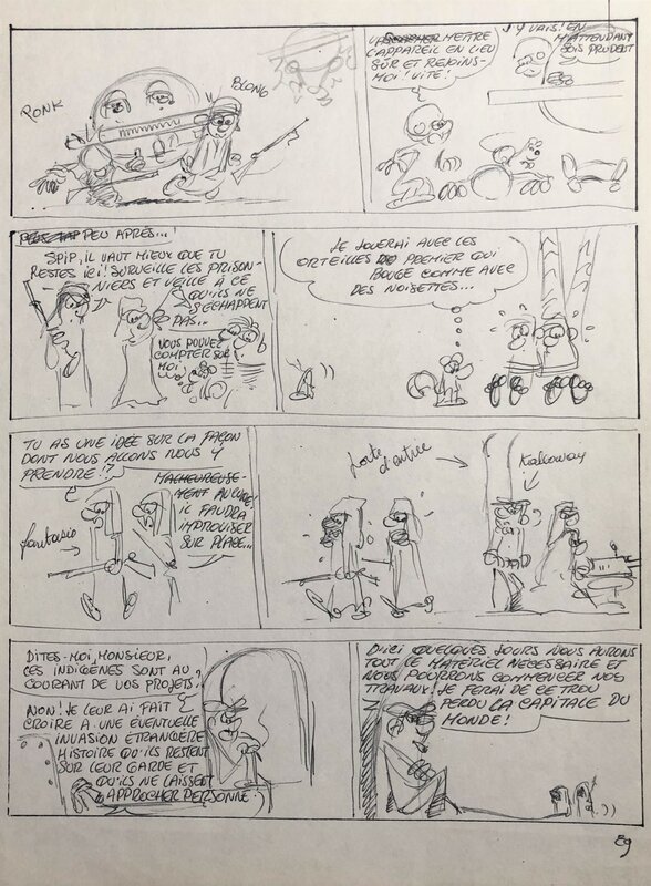 Raoul Cauvin, Spirou et Fantasio - La Boite Noire - Original art