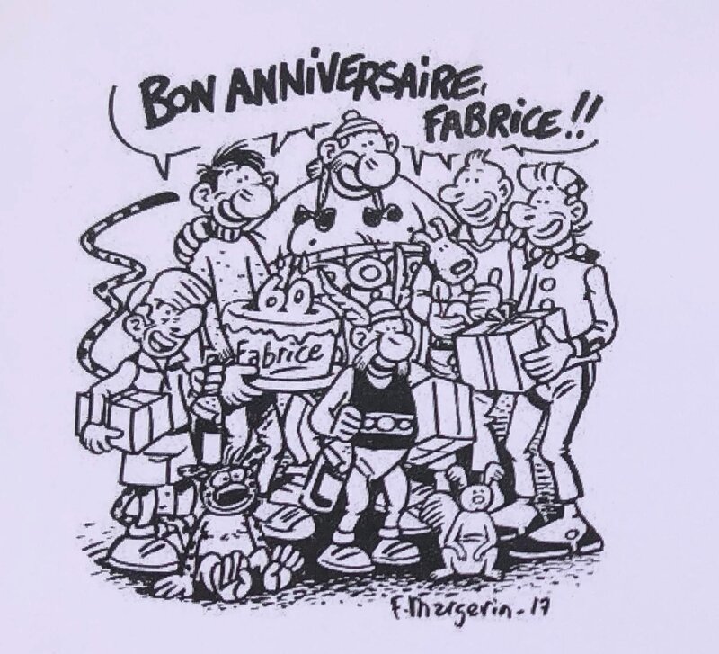 Frank Margerin, Illustration de mon anniversaire - Original Illustration