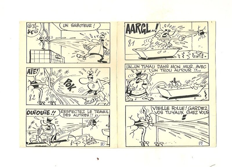 Cabanon plombier par Paul Deliège - Planche originale
