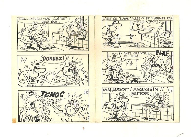Cabanon plombier par Paul Deliège - Planche originale