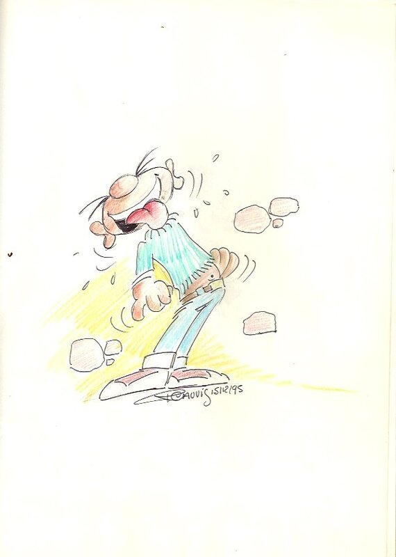 Gaston vu par cauvin - Original Illustration