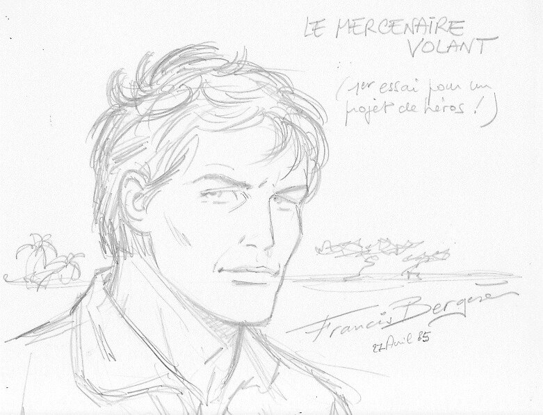 Francis Bergèse, Le mercenaire volant - Projet non réalisé - Sketch