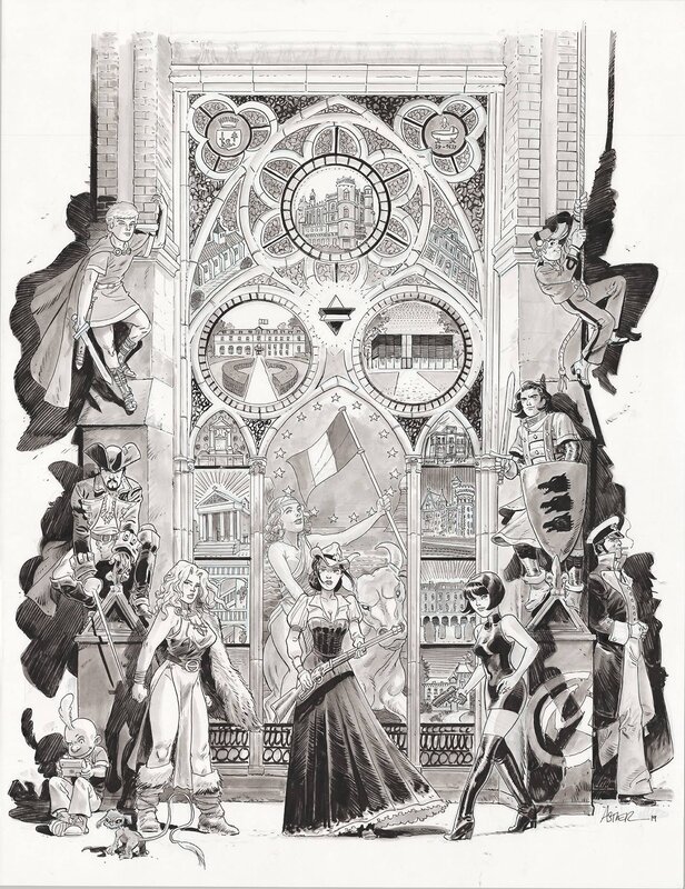 La Venin by Laurent Astier, Enrico Marini, Zep, Hugo Pratt, Régis Loisel - Original Illustration