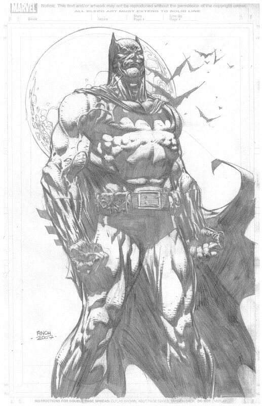 Batman and the Moon by David Finch - Original Illustration