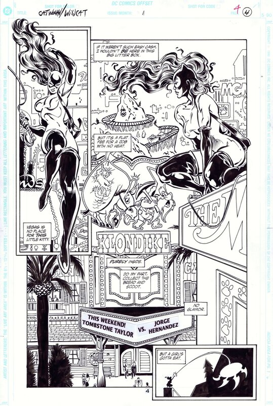 Sergio Cariello, Tom Palmer, 1998-08 Cariello/Palmer: Catwoman/Wildcat #1 p4 - Planche originale