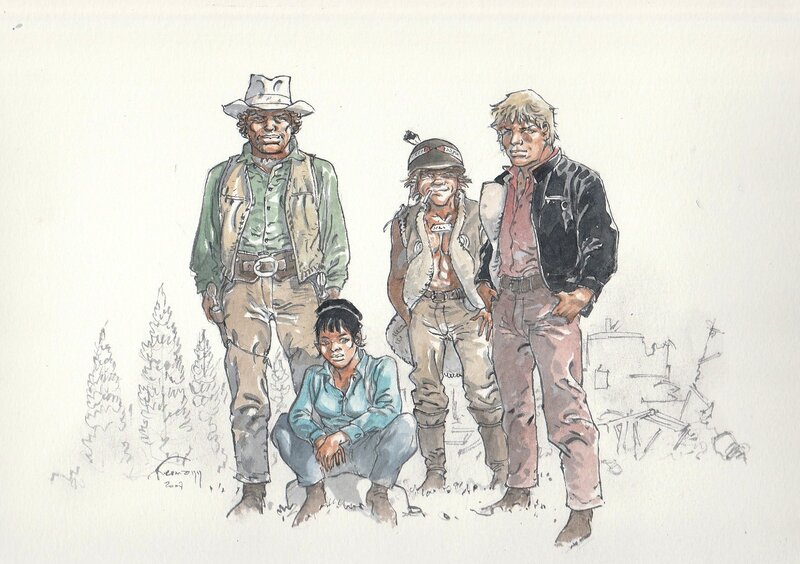 Hermann, Comanche, Red Dust, Jeremiah et Kurdy - Original Illustration