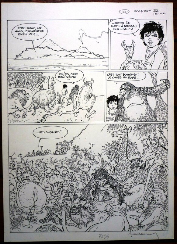 En vente - Hé, Nic tu rêves? par Hermann - Planche originale