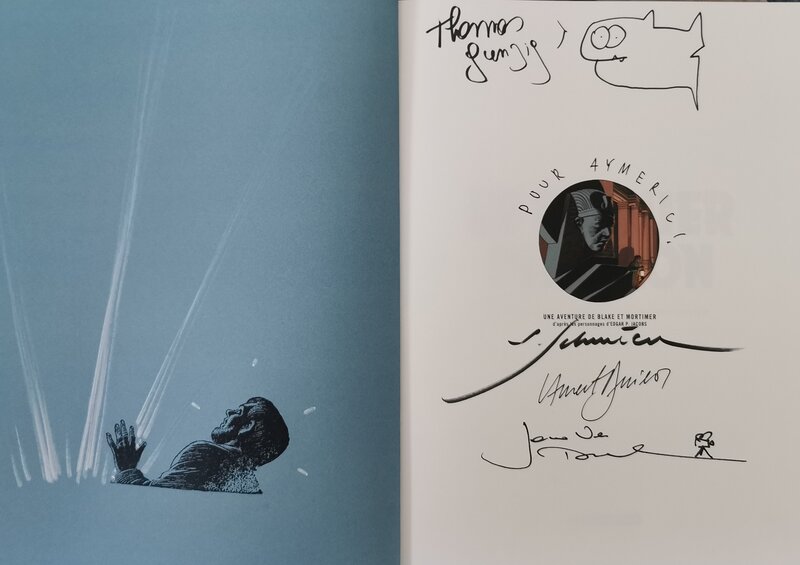 François Schuiten, Laurent Durieux, Thomas Gunzig, Jaco Van Dormael, Le dernier pharaon version 1 - Dédicace