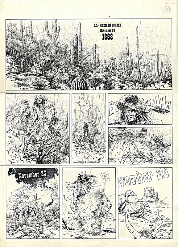 William Vance, Jean Giraud, Petra Van Cutsem, Marshal Blueberry p1 T1 - Planche originale